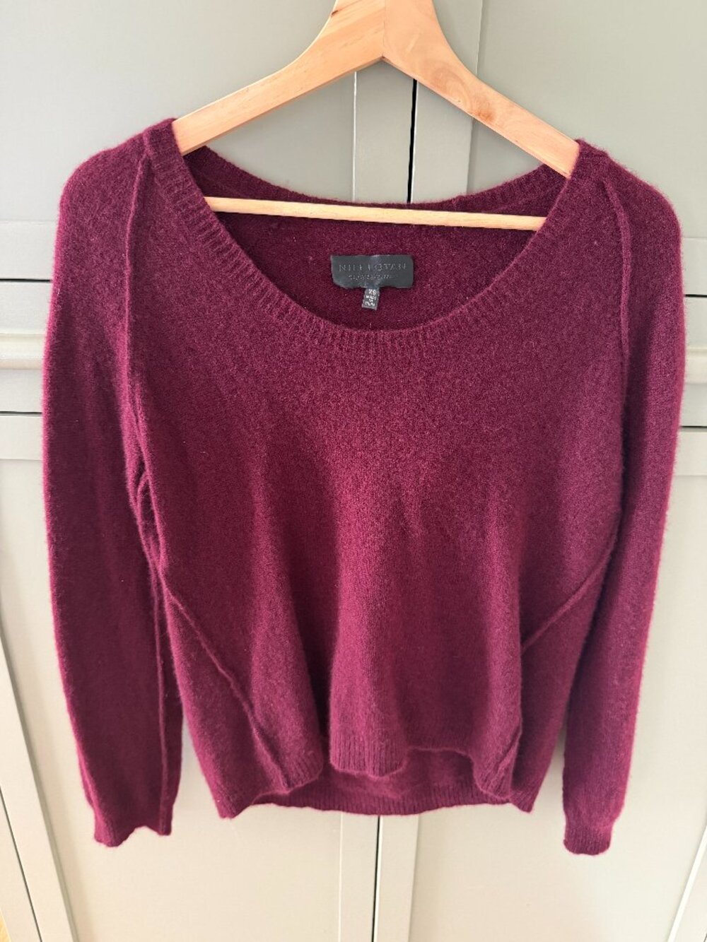 Nili Lotan, Burgundy scoop neck sweater - Size XS